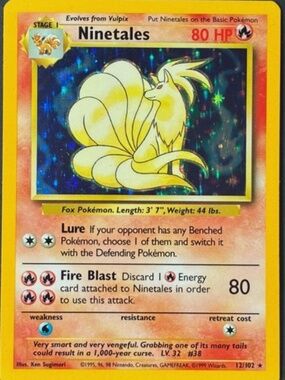 Ninetails 12/102 Base Set Holo Rare Pokemon Card Unlimited 1999